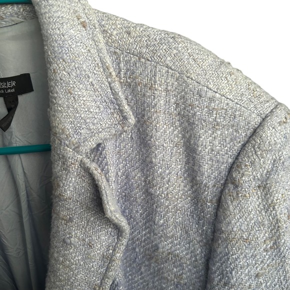 BASLER Black Label Light Blue Tweed Silk Blazer Jacket Women's EU 46 US Size 14 - Picture 4 of 10